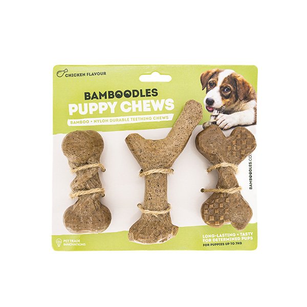 Bamboodles - Bamboo Puppy Chews - Chicken Flavour - 3pk-Bamboodles-Love My Hound