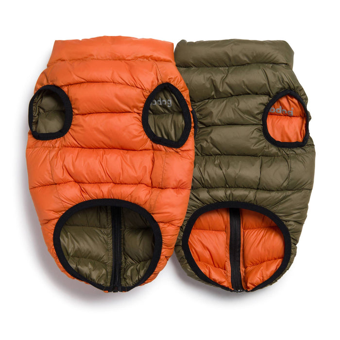 Fabdog | Pack N' Go Reversible Puffer Olive/Orange-Fabdog-Love My Hound