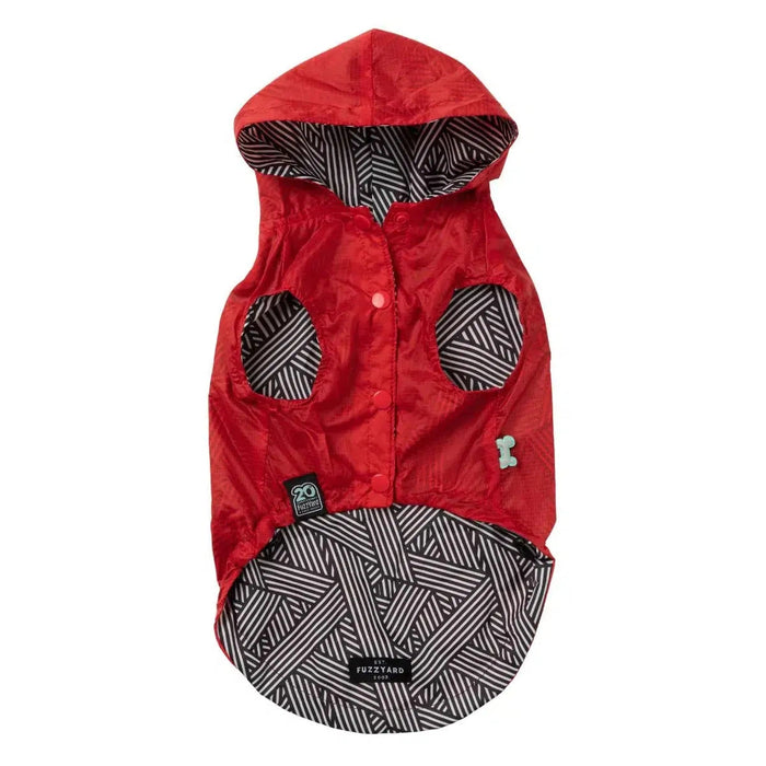 FuzzYard | Flipside Raincoat- Red/Black/White-FuzzYard-Love My Hound