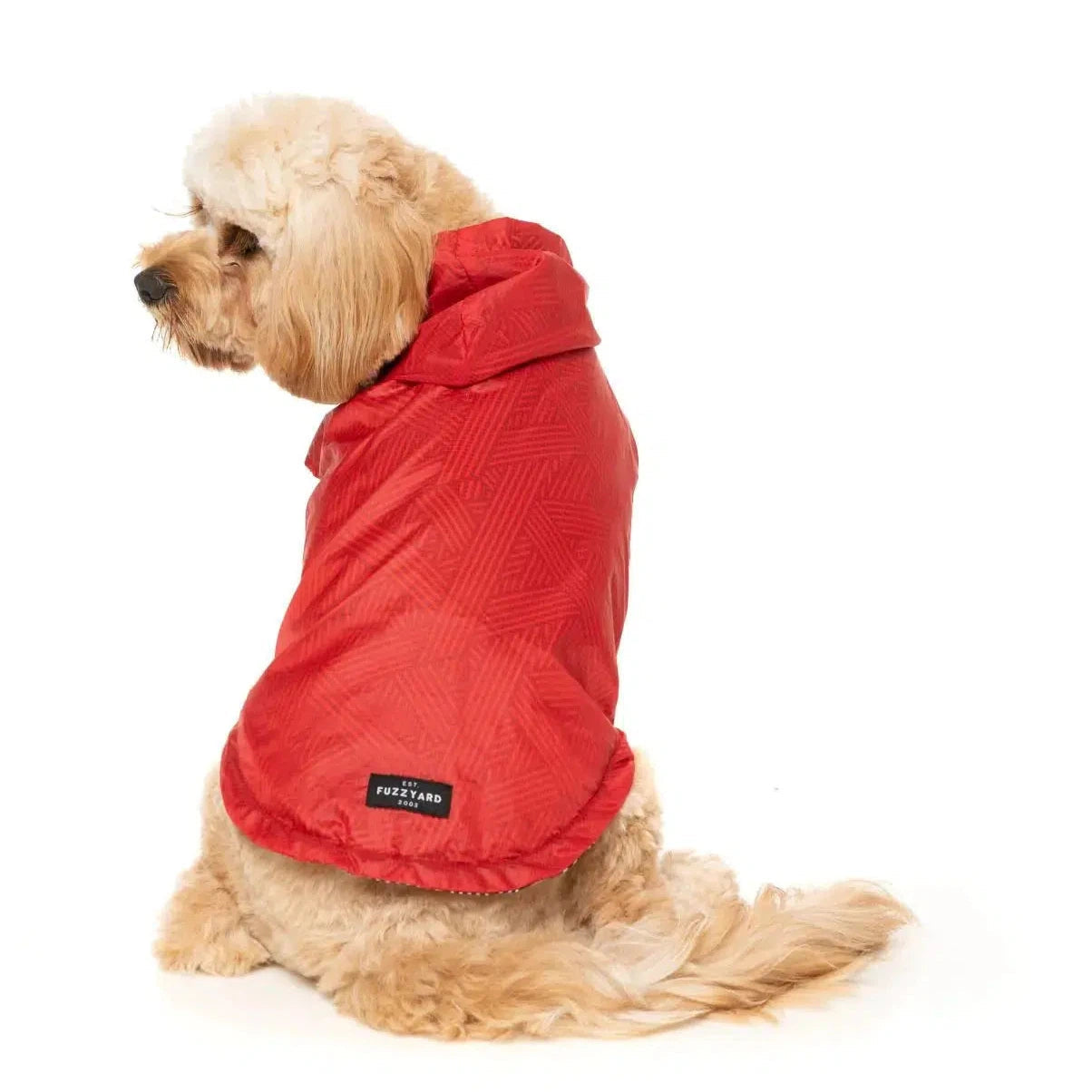 FuzzYard | Flipside Raincoat- Red/Black/White-FuzzYard-Love My Hound