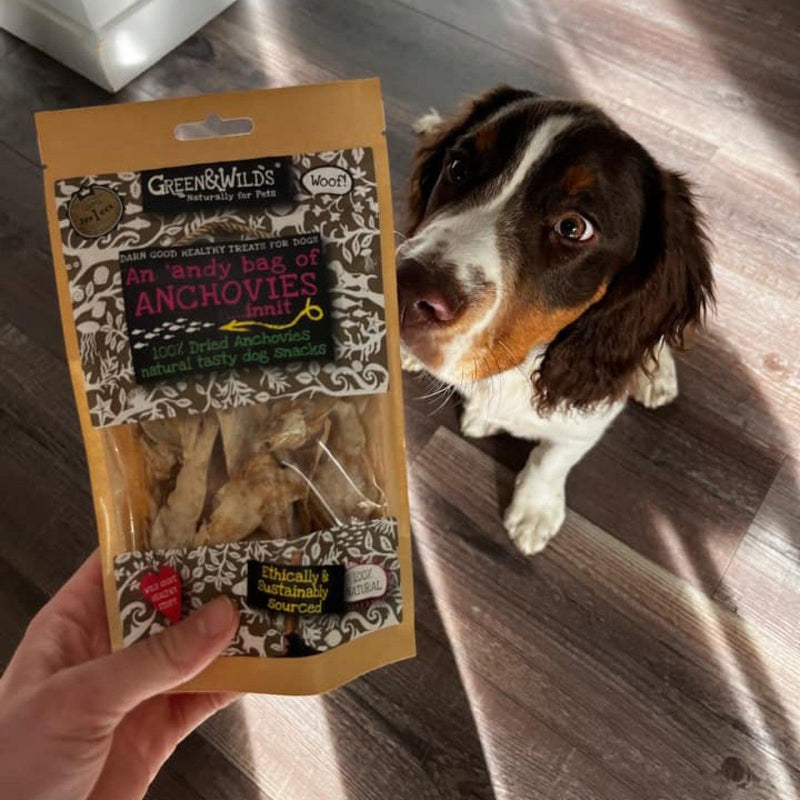 Green & Wilds | Bag of Anchovies Dog Treats - 50g-Green & Wilds-Love My Hound