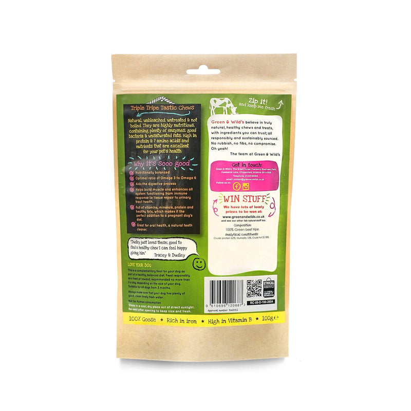Green & Wilds | Triple Tripe Tastic Chews Dog Treats 100g-Green & Wilds-Love My Hound
