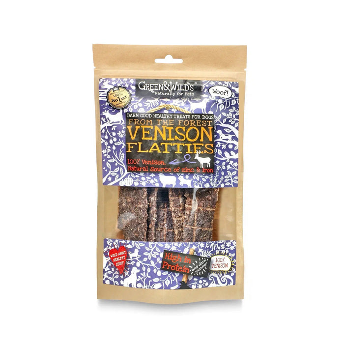Green & Wilds | Venison Flatties Dog Treats 100g-Green & Wilds-Love My Hound