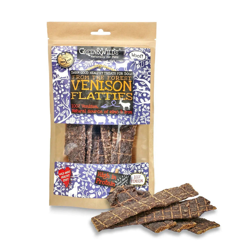 Green & Wilds | Venison Flatties Dog Treats 100g-Green & Wilds-Love My Hound
