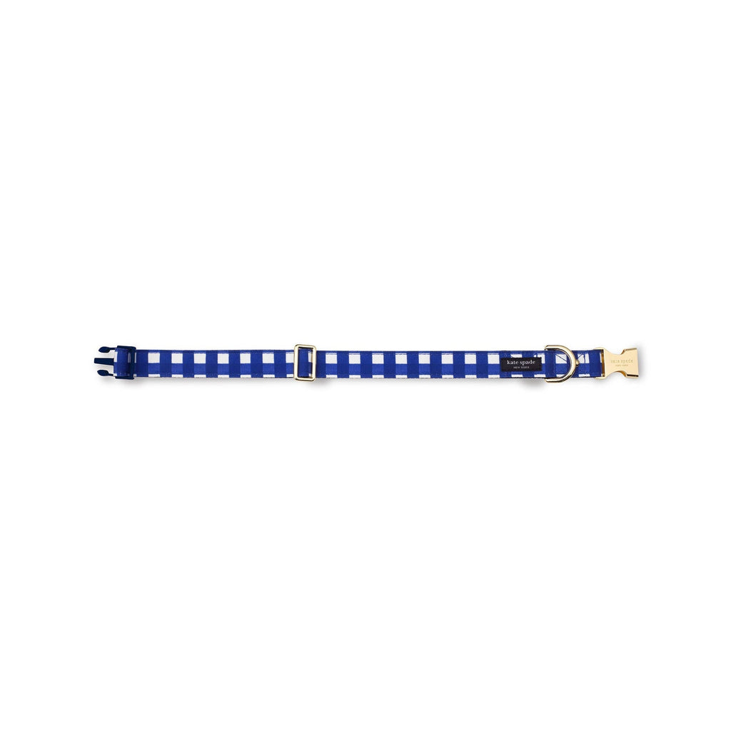 Kate Spade New York Navy Gingham Dog Collar