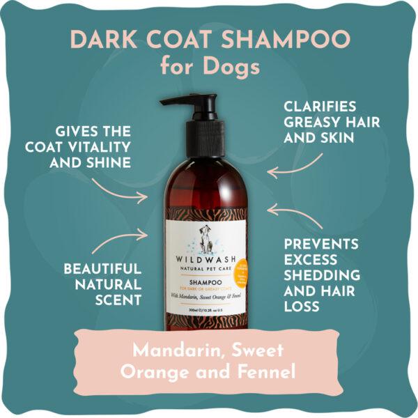 Wildwash PRO - Dark Coat Shampoo for Dogs - 300ml (Mandarin, Sweet Orange and Fennel).-WildWash-Love My Hound