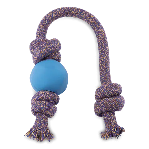 Beco - Ball on Rope Dog Toy - Blue