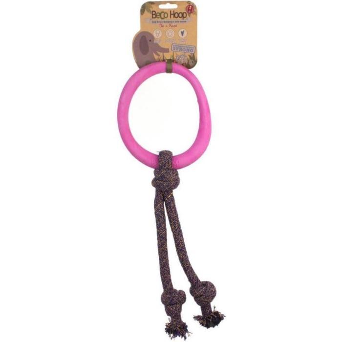 Beco - Hoop on Rope Dog Toy - Pink