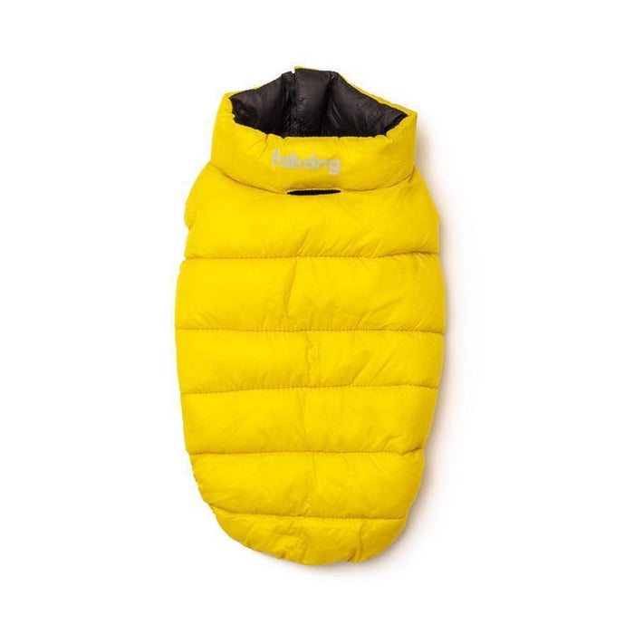 Fabdog | Yellow & Grey - 'Pack N' Go' Reversible Dog Puffer Jacket-Fabdog-Love My Hound