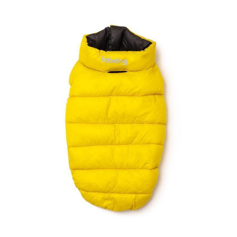 Fabdog | Yellow & Grey - 'Pack N' Go' Reversible Dog Puffer Jacket-Fabdog-Love My Hound