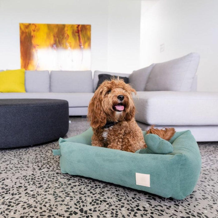 FuzzYard Life Corduroy Bed - Myrtle Green-FuzzYard Life-Love My Hound