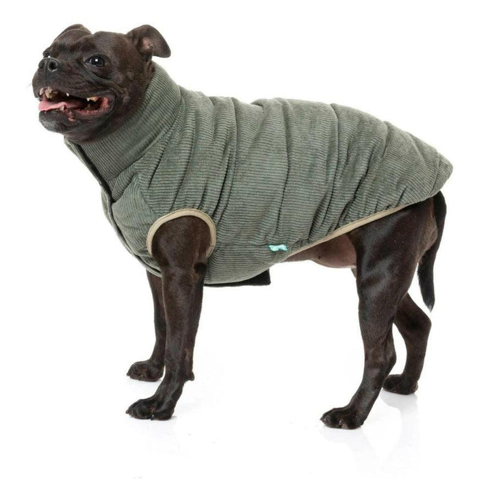 FuzzYard | Mosman Corduroy Puffer Jacket - Khaki-FuzzYard-Love My Hound
