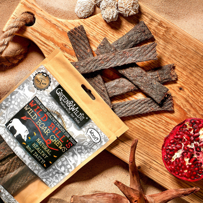 Green & Wilds | Wild Boar Chews 100g-Green & Wilds-Love My Hound