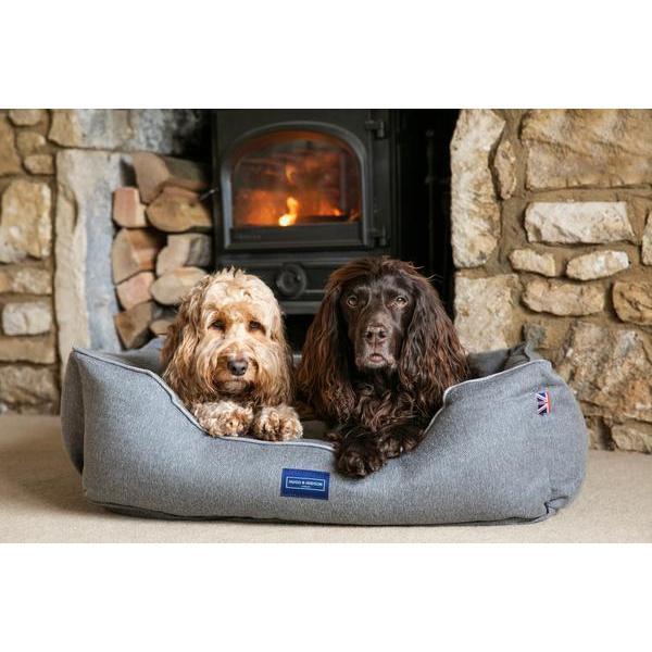 Hugo & Hudson - Grey Herringbone Dog Bed-Hugo & Hudson-Love My Hound