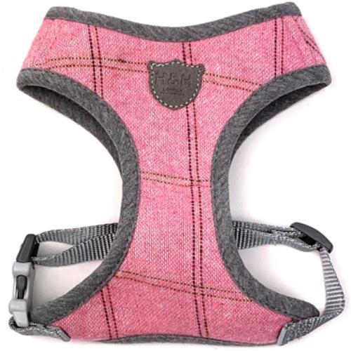 Hugo & Hudson | Pink Check Tweed Dog Harness