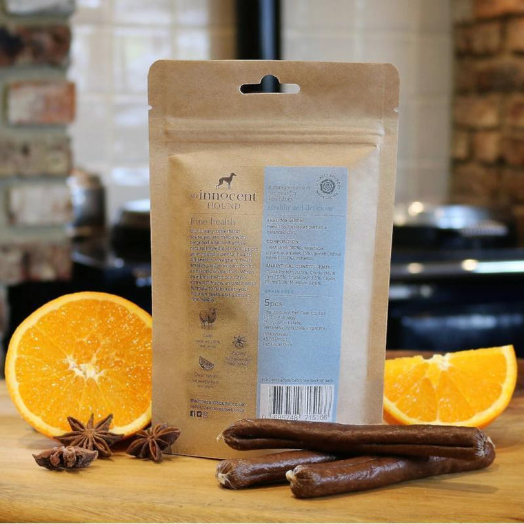 The Innocent Hound - Dental Support Superfood Sausages - Aniseed & Citrus Dog Treats