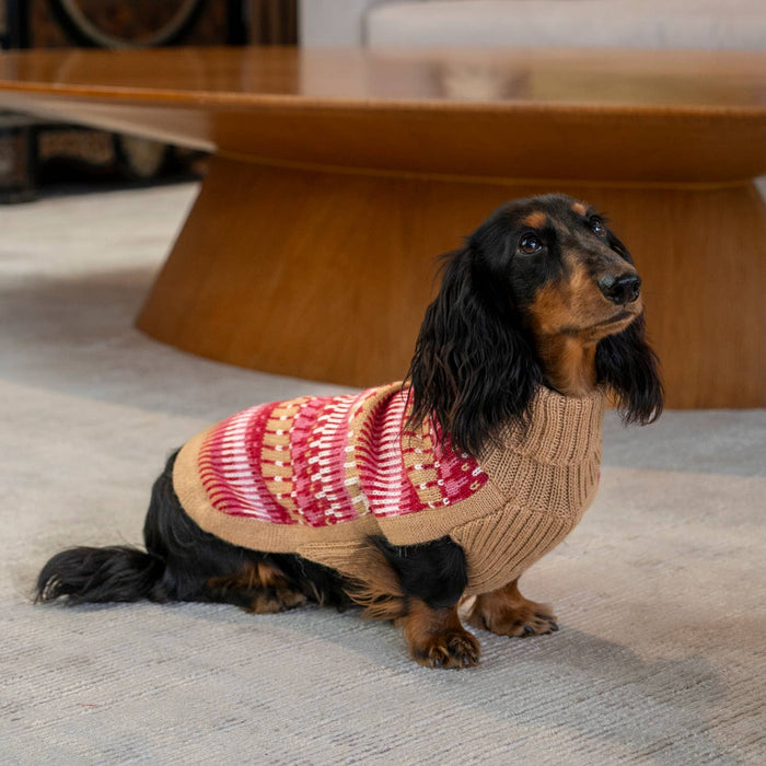 Alqo Wasi | Ice Magic Alpaca Dog Sweater - Cherry-Alqo Wasi-Love My Hound