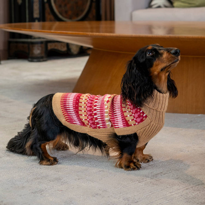Alqo Wasi | Ice Magic Alpaca Dog Sweater - Cherry-Alqo Wasi-Love My Hound