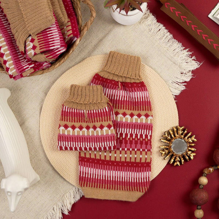 Alqo Wasi | Ice Magic Alpaca Dog Sweater - Cherry-Alqo Wasi-Love My Hound