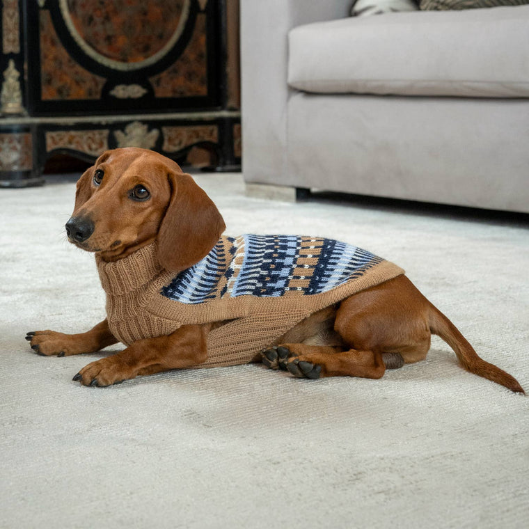 Alqo Wasi | Ice Magic Alpaca Dog Sweater - Navy