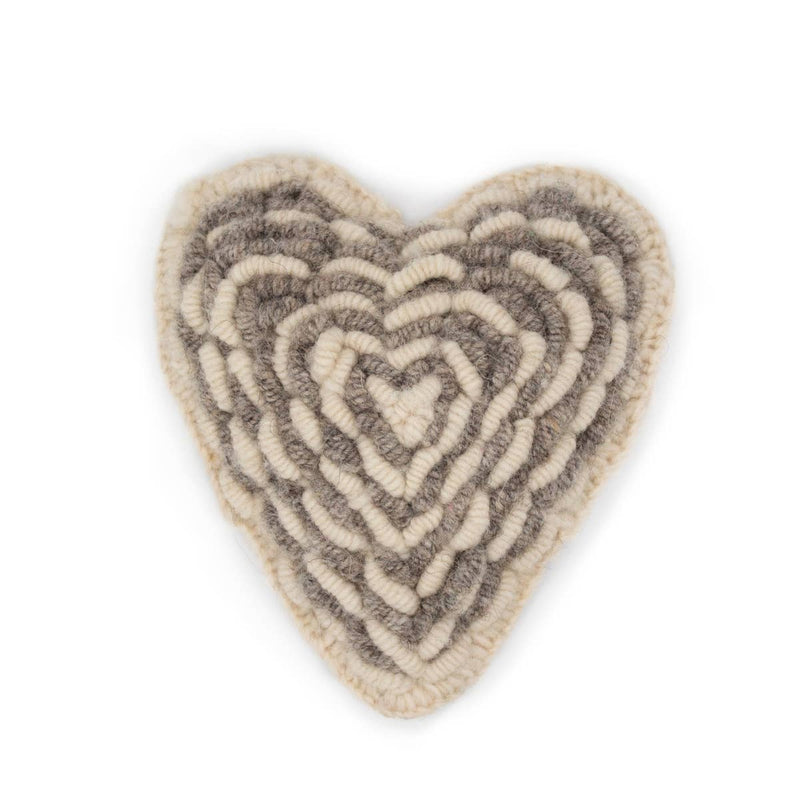 Alqo Wasi | Wool Toy - Embroidered Natural Heart-Alqo Wasi-Love My Hound