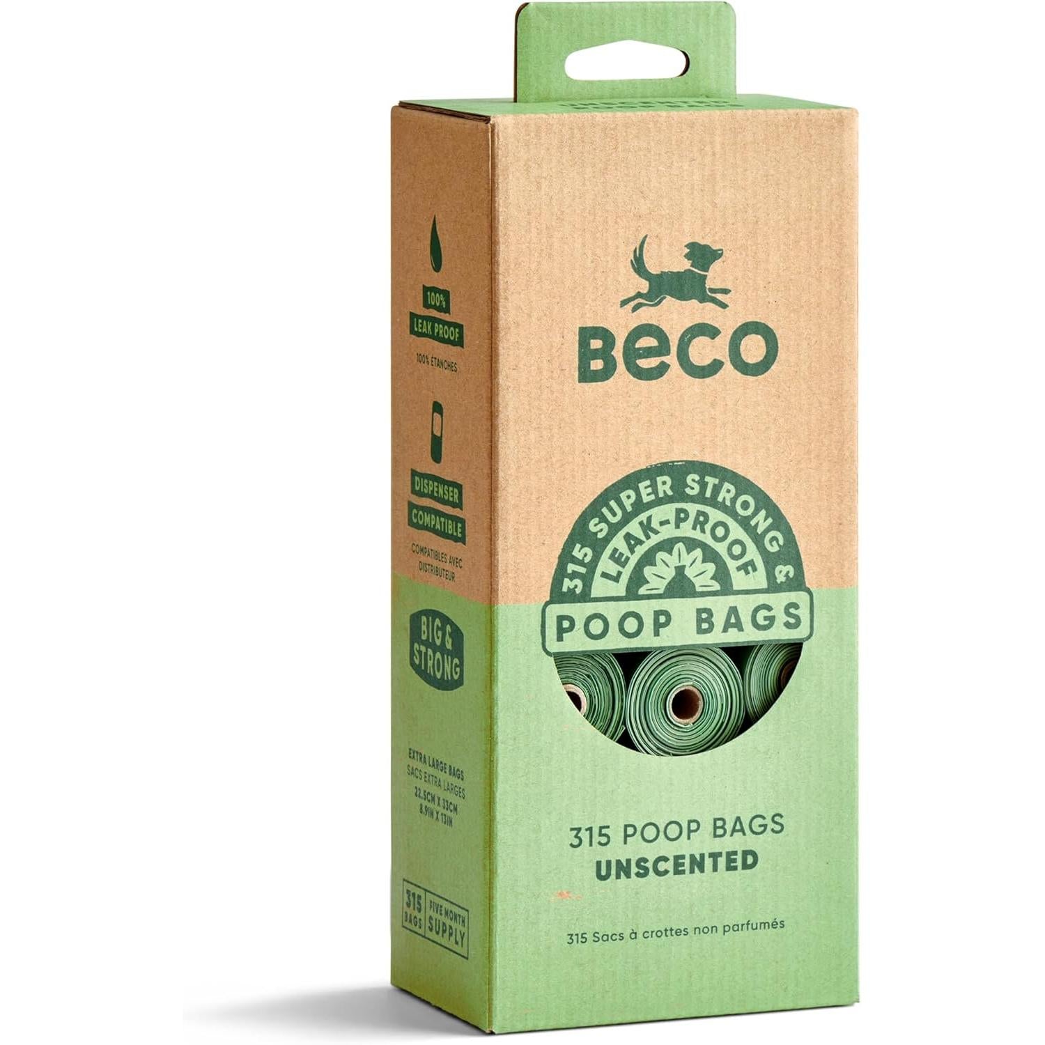 Beco | Degradable Dog Poop Bags - 315 (Unscented)-Beco-Love My Hound