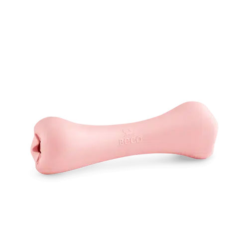 Beco - Natural Rubber Chew Bone - Pink