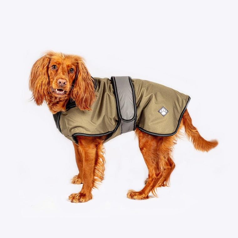 Danish Design - The Ultimate 2 in 1 Waterproof and Fleece Dog Coat - Khaki