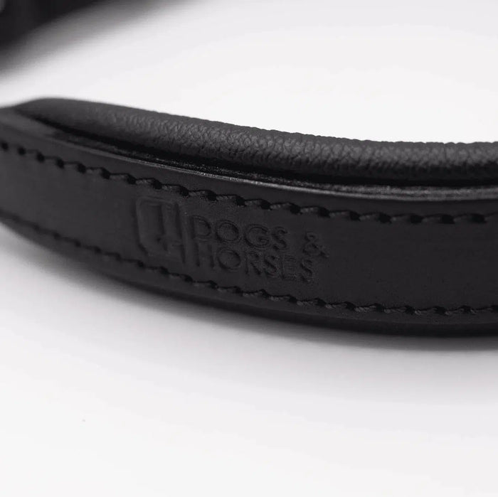Dogs & Horses Padded Leather Dog Collar - Black-Dogs & Horses-Love My Hound