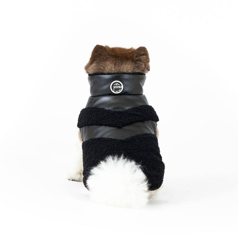 Fabdog | Fab Ski Leather Shearling Puffer Black-fabdog-Love My Hound