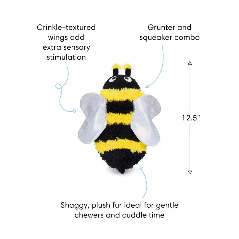 Fabdog | Fluffy Bumble Bee Dog Toy-Fabdog-Love My Hound