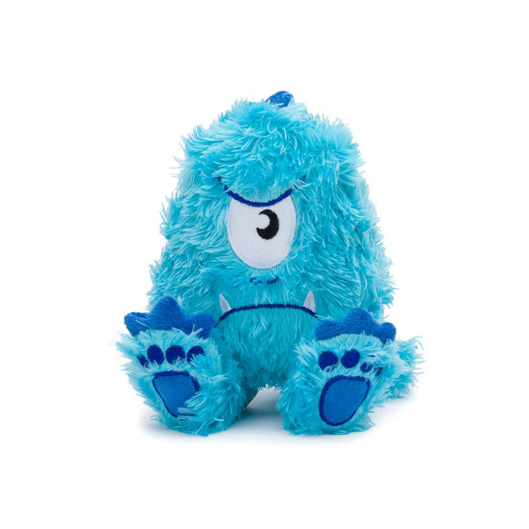 Fabdog | Fluffy Small Blue Monster  - Plush Dog Toy