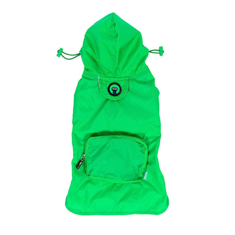 Fabdog | Green Packaway Dog Raincoat