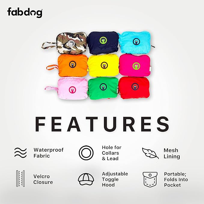 Fabdog | Light Pink Packaway Dog Raincoat-Fabdog-Love My Hound