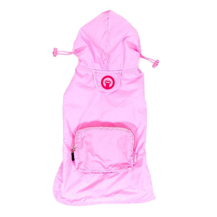 Fabdog | Light Pink Packaway Dog Raincoat