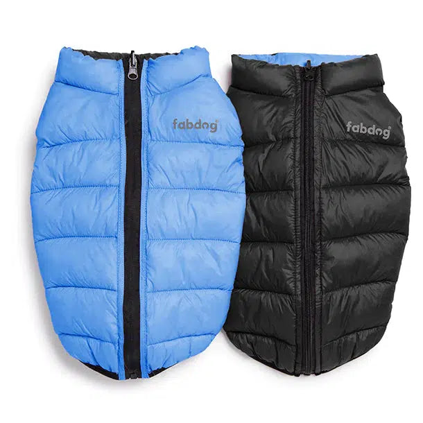 Fabdog | Pack N' Go Reversible Puffer Light Blue/Black-Fabdog-Love My Hound