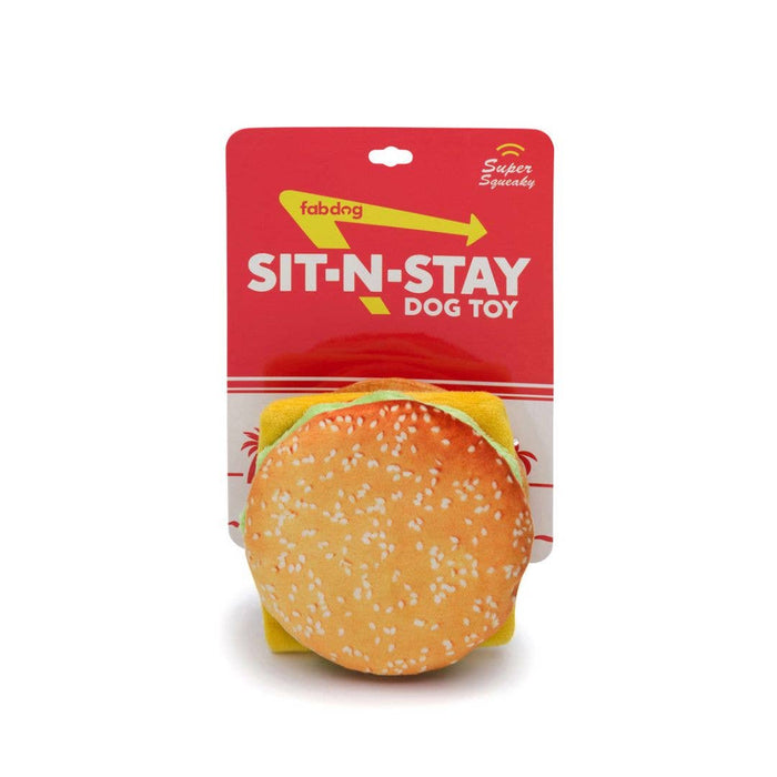 Fabdog | Sit N' Stay Cheeseburger Dog Toy-Fabdog-Love My Hound