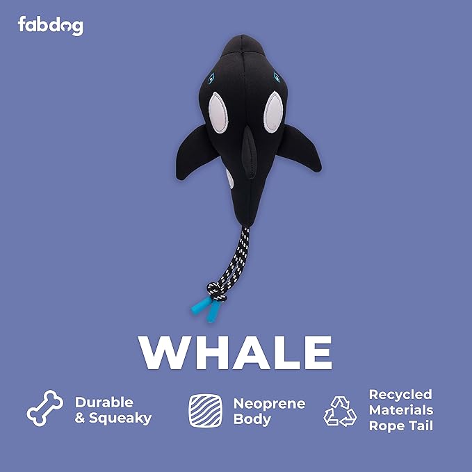 Fabdog | Whale Floatie - Dog Toy-fabdog-Love My Hound