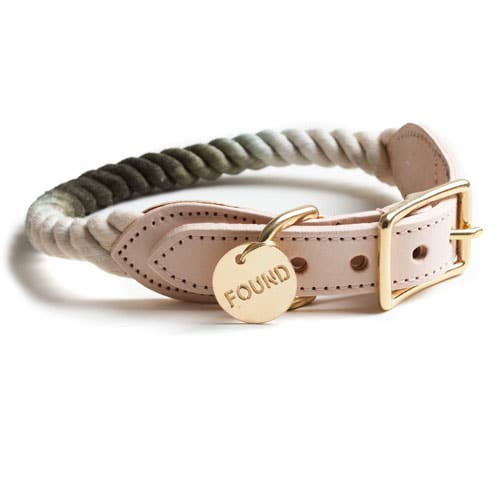 Found My Animal | Olive Ombre Cotton Rope Dog Collar