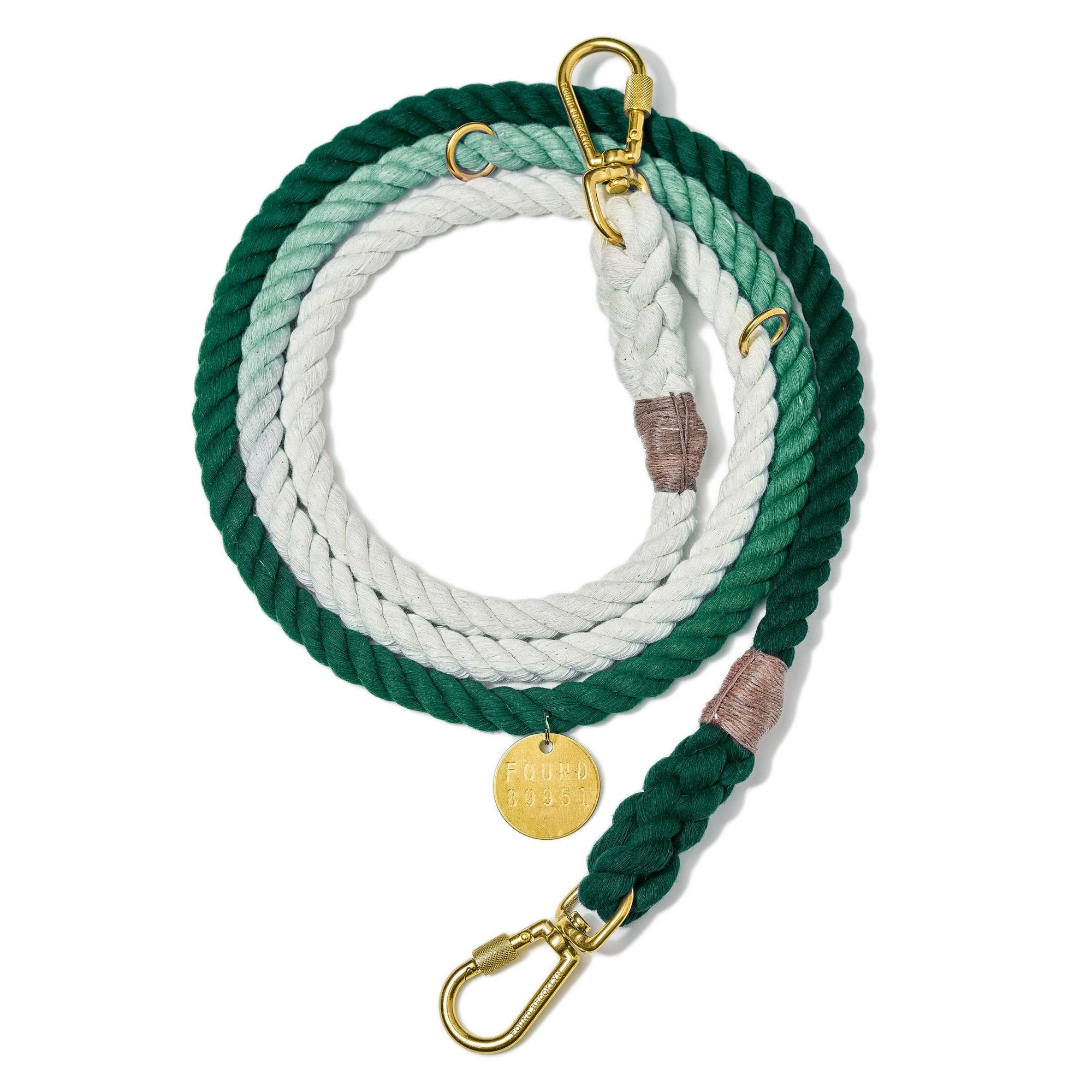 Found My Animal Original Adjustable Teal Ombre Rope Dog Lead