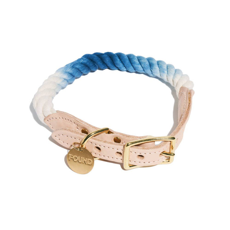 Found My Animal | Original Navy Ombre Cotton Rope  Dog Collar