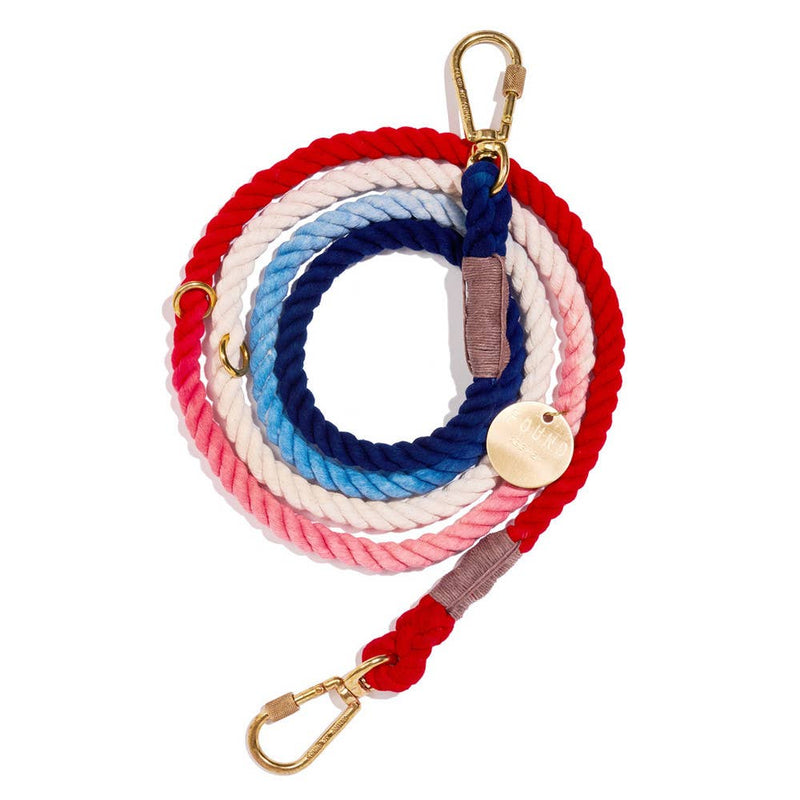 Found My Animal | Original Red White & Blue Ombre Cotton Rope Dog Leash-Found My Animal-Love My Hound