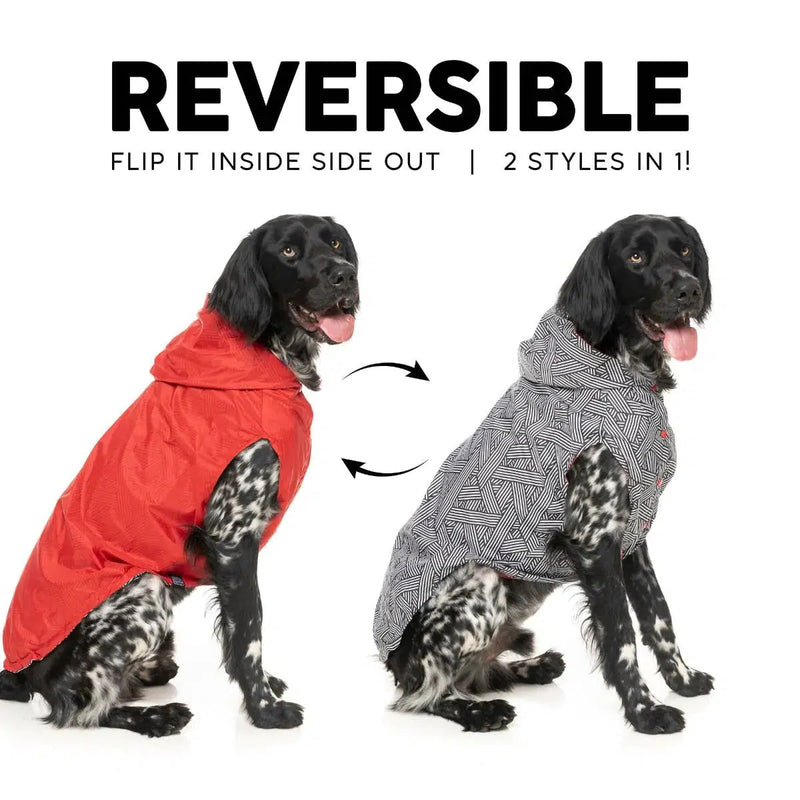 FuzzYard | Flipside Raincoat- Red/Black/White-FuzzYard-Love My Hound