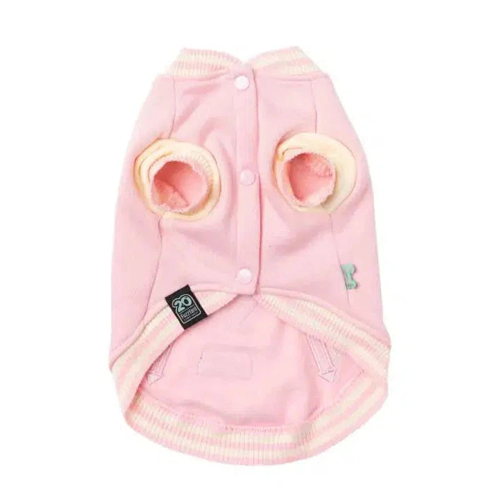 Pink letterman jacket sale