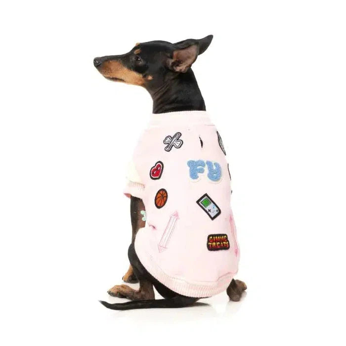 FuzzYard | Letterman Jacket - Pink-FuzzYard-Love My Hound