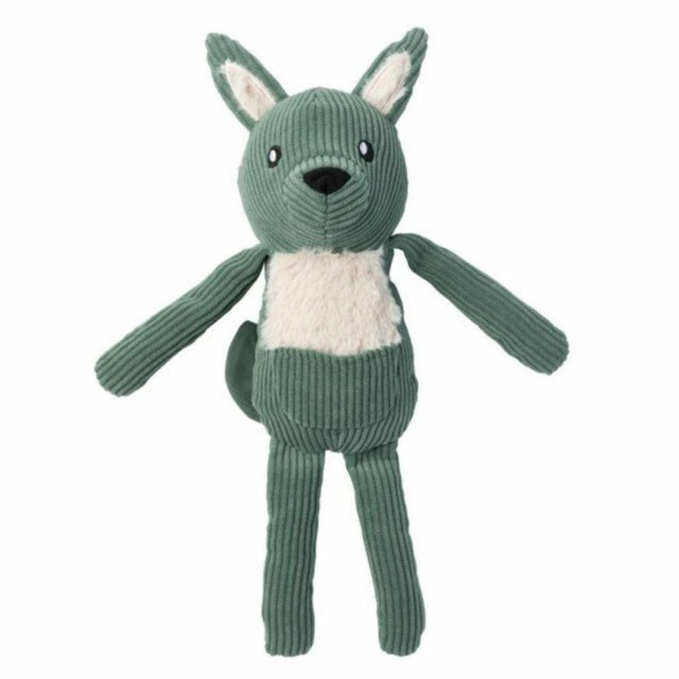FuzzYard Life - Corduroy Cuddler Kangeroo Dog Toy - Myrtle Green