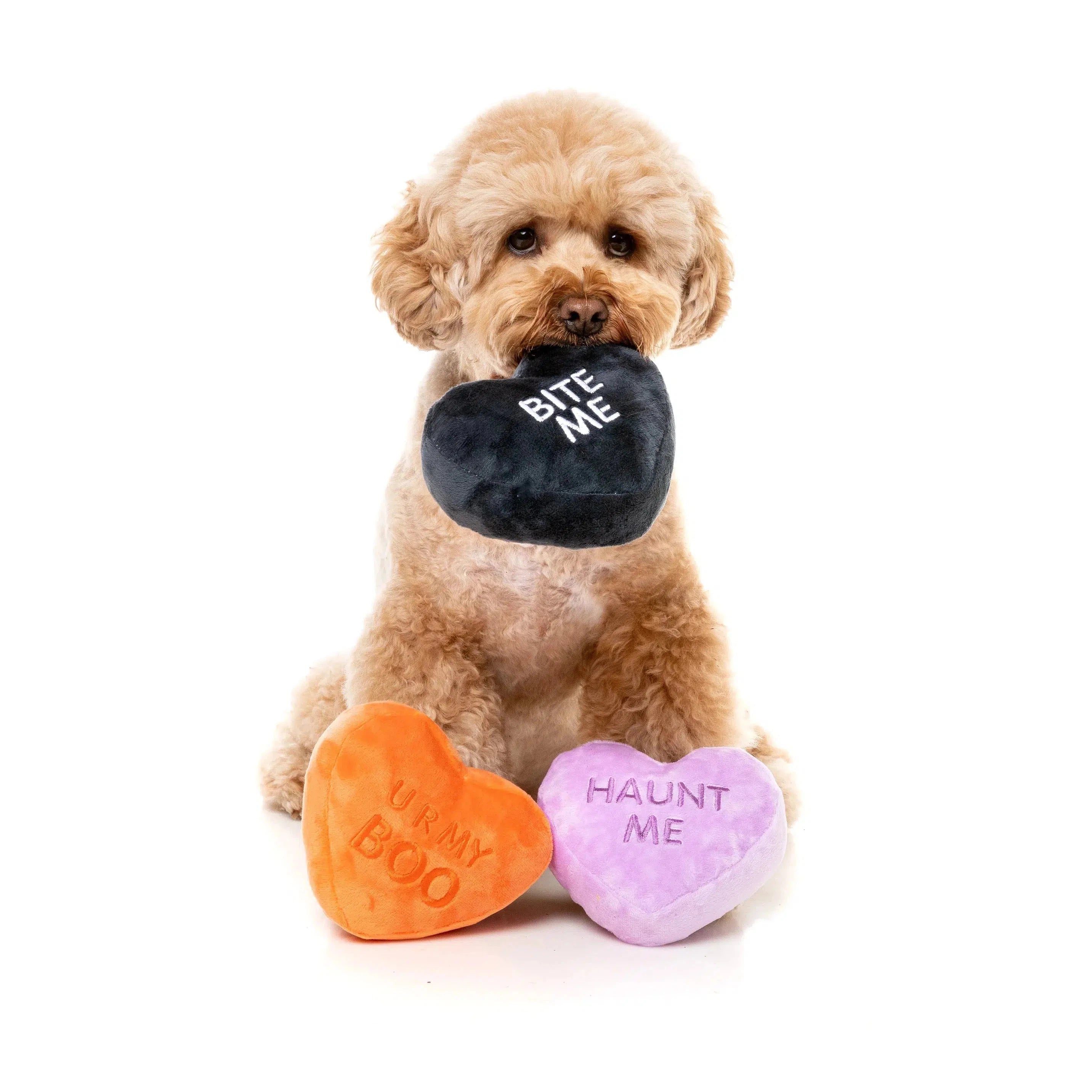 FuzzYard | Spooky Candy Hearts 3pk - Halloween Plush Dog Toy-FuzzYard-Love My Hound