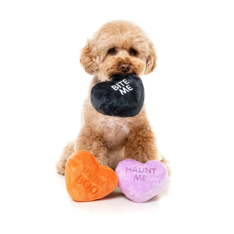FuzzYard | Spooky Candy Hearts 3pk - Halloween Plush Dog Toy