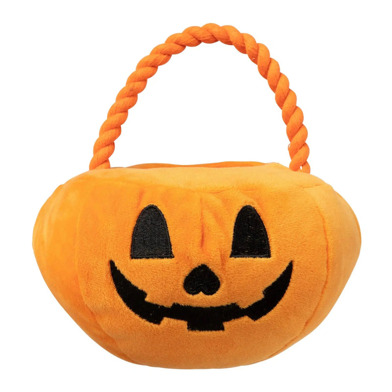 FuzzYard | Trick or Treat Pumpkin Basket - Halloween Plush Dog Toy-FuzzYard-Love My Hound