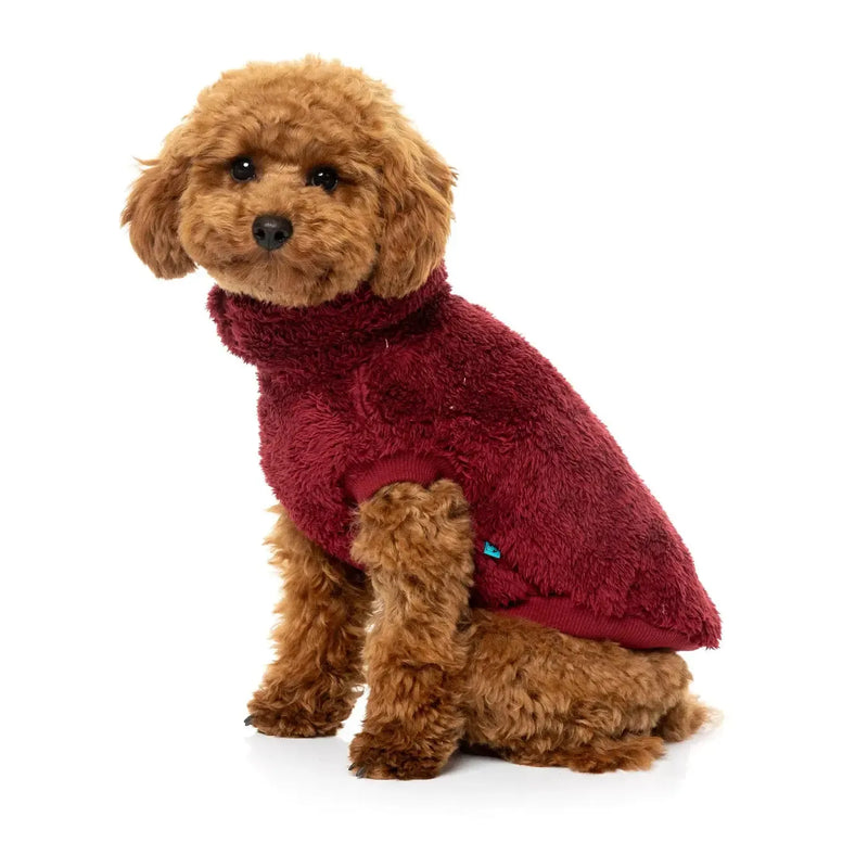 FuzzYard | Turtle Teddy Sweater - Maroon-FuzzYard-Love My Hound